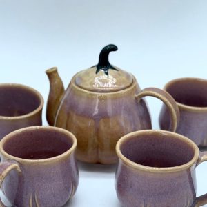 Plum Haze Pumpkin Teapot Set